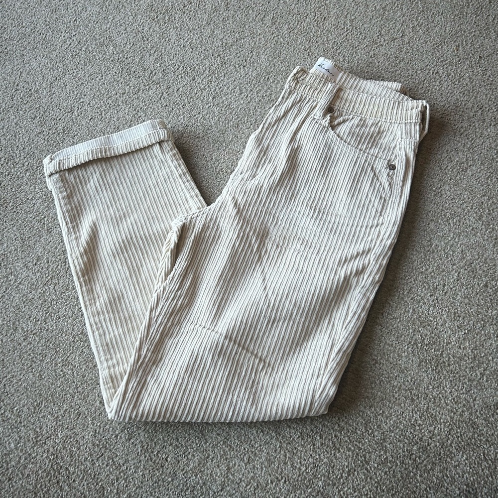(26) tan/beige corduroy mom fit Kancan jeans